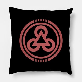 Red Circle Futuristic Design Pillow