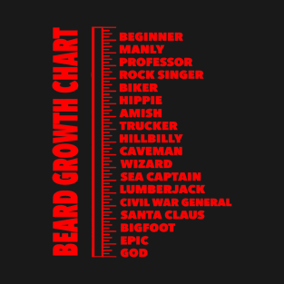 Beard Growth Chart Length T-Shirt