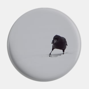 Crow in the Snow Pin