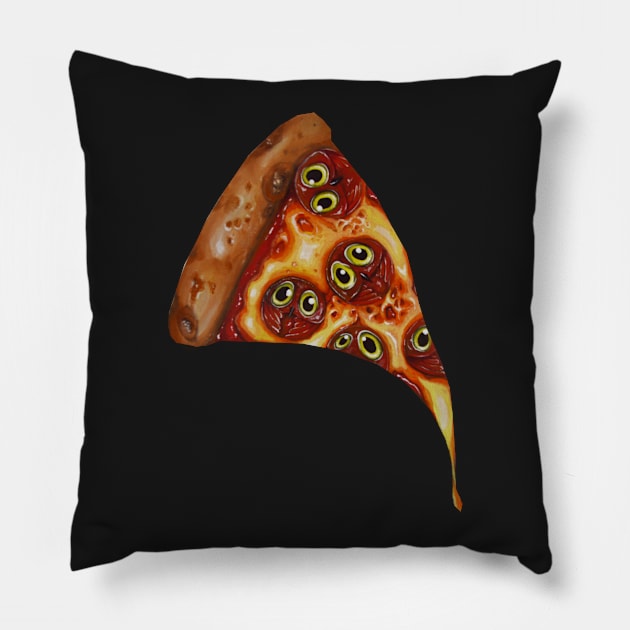 Owlroni pizza Pillow by Artelies202