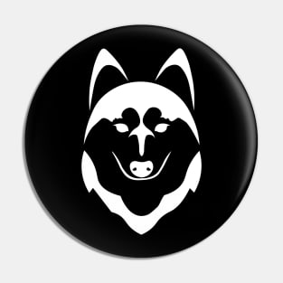 white husky dog head Pin