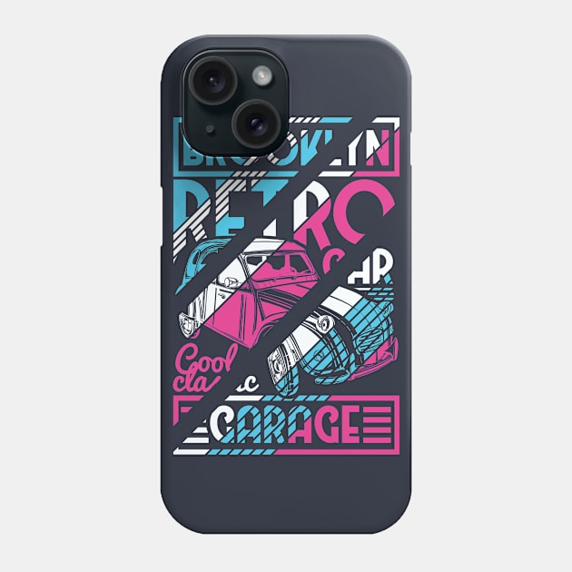 Brooklyn Retro Car Garage #1 Phone Case by teebarclub