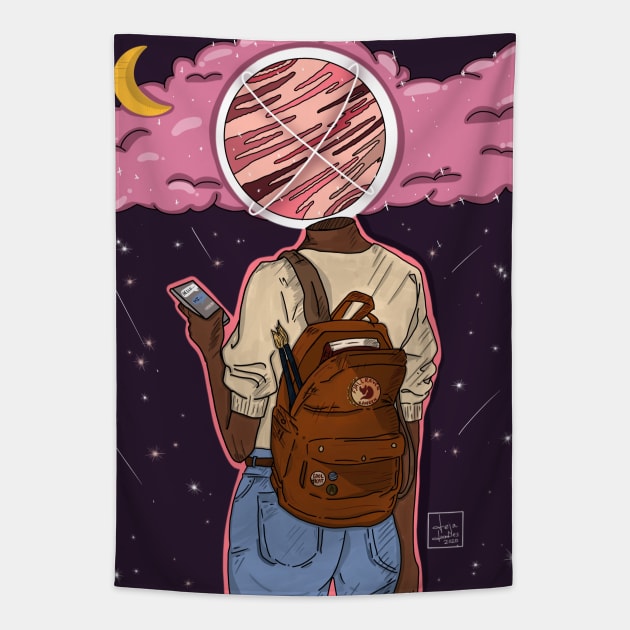 Waiting for you to Text Me Back Tapestry by DejaDoodlesArt