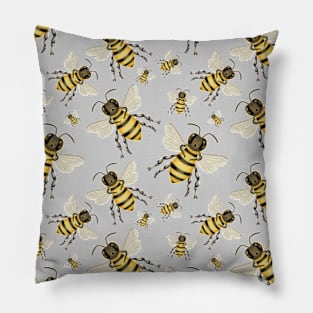 The Busy Buzzing Honey Bees by Kate VanFloof Pillow