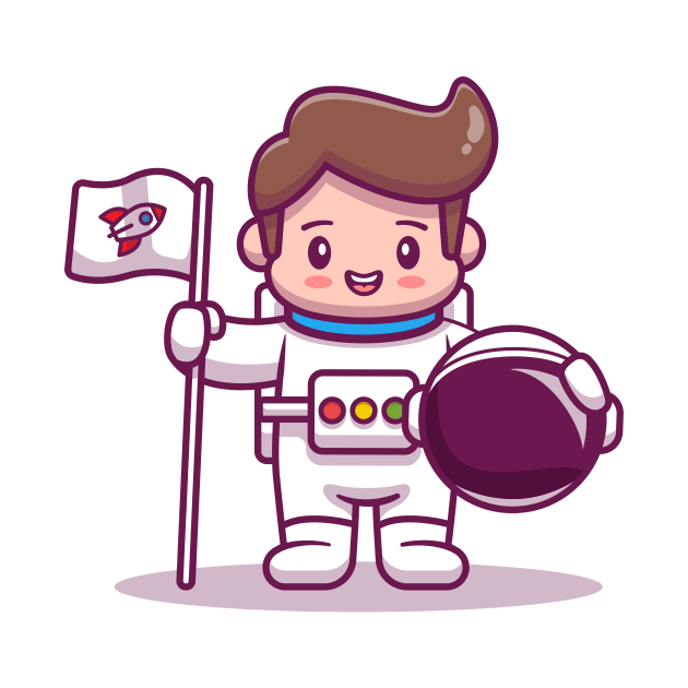 Cute Astronaut Kid Cartoon Vector Icon Illustration by Catalyst Labs