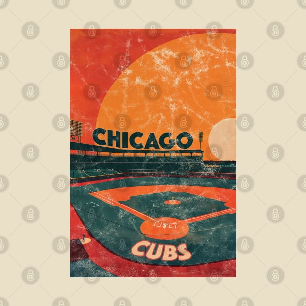 Midcentury Chicago Cubs Stadium by Rad Love