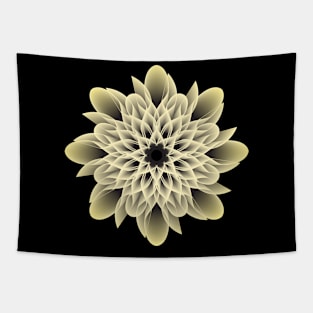 Beautiful White and Golden Artistic Flower Tapestry