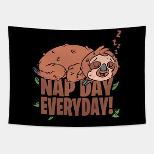 Nap Day Everyday Sloth Tapestry