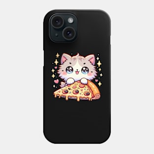 Cute kawaii with Pizza, Funny Pizza lover Phone Case