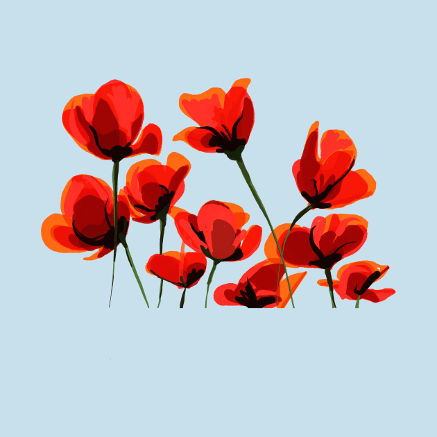 Poppy flowers illustration by covostudio