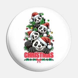 Panda Christmas Tree Pin