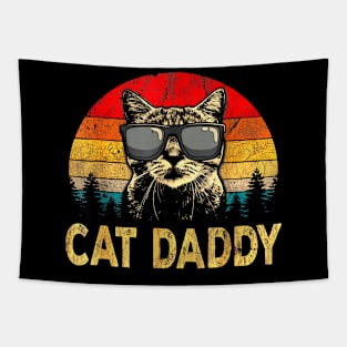 Mens Vintage Cat Daddy Funny Cat Lover Gift Cat Dad Fathers Tapestry