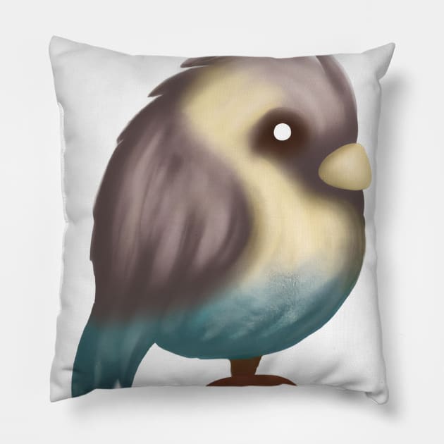 Cute Bird Drawing Pillow by Play Zoo