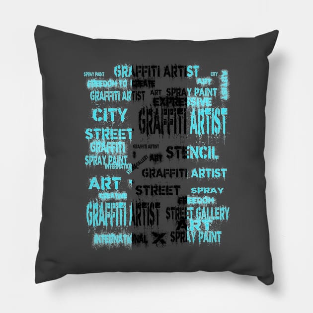 International Street Art Festival Splash Graffiti Pillow by PlanetMonkey