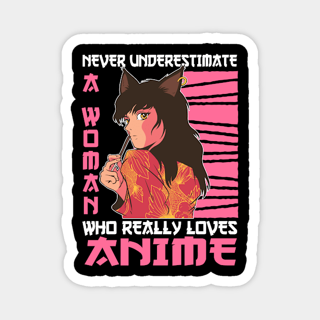 Woman Really Loves Anime Merch Anime Girl Otaku Gift Anime Magnet by TheTeeBee