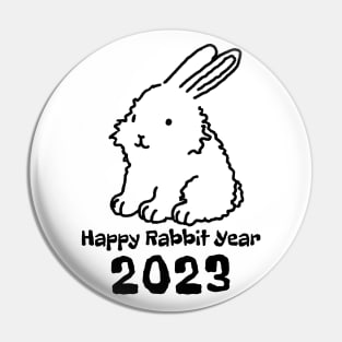 HAPPY RABBIT YEAR 2023 Chinese Year of the Rabbit, Zodiac Pin