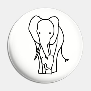 Big Animals Elephant with Heart Outline for Valentines Day Graphic Pin