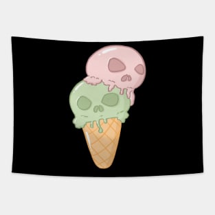 Skull ice cream Tapestry