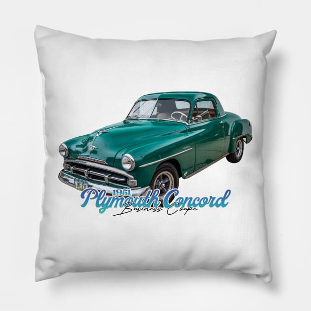 1951 Plymouth Concord Business Coupe Pillow by Gestalt Imagery