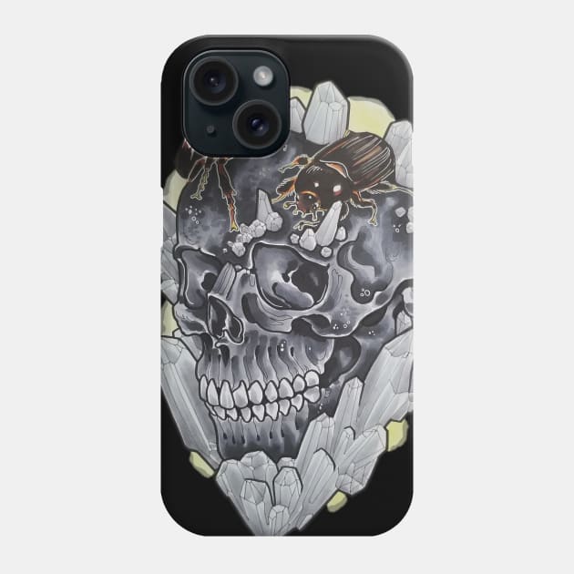 Gray Crystal Skull Phone Case by NinjaSquirell