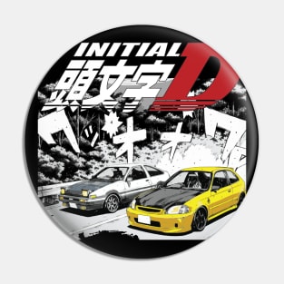 Initial D Drifting ek9 spoon todo vs AE86 Takumi racing Pin