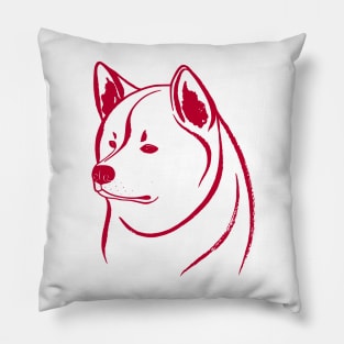 Akita Inu (White and Red) Pillow