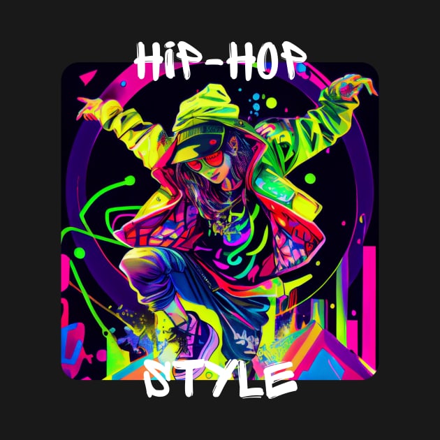 Woman Dancing In Graffiti Look Hip-hop Style by PD-Store