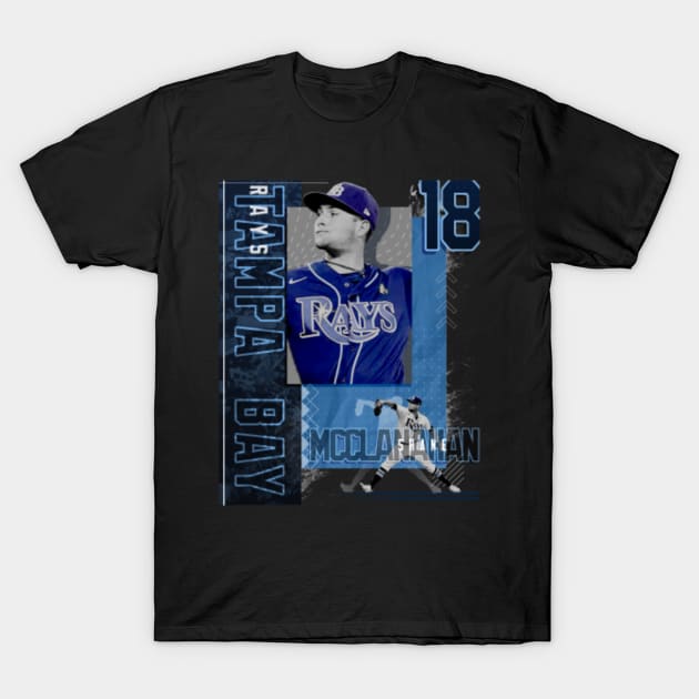 Shane McClanahan Baseball Paper Poster Rays 2 - Shane Mcclanahan - T-Shirt