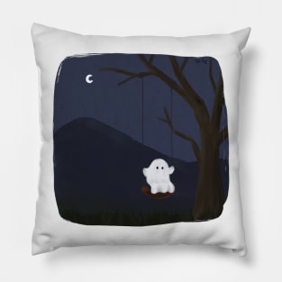 Ghost Alone on a Swing Pillow