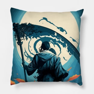 Blue grim reaper Pillow