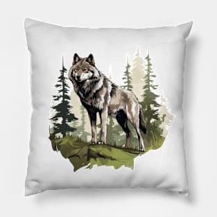 Watercolor Wolf Pillow