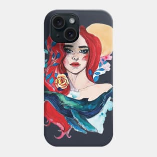 Whale girl Phone Case