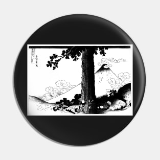 Mishima Pass in Kai Province Digitally enhanced In Black And White Pin