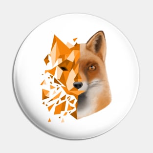 orange shattered fox Pin