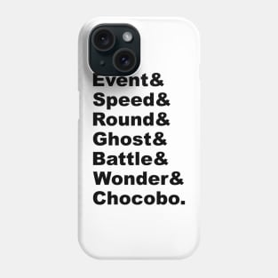 Gold Saucer Amusement Park Attractions Souvenir (Black Text) Phone Case