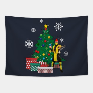 Scorpion Around The Christmas Tree Mortal Kombat Tapestry