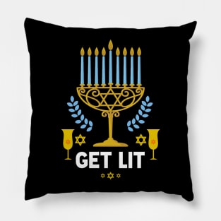 Get Lit Hanukkah Pillow