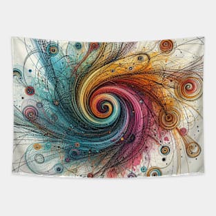 Psychedelic looking abstract illustration of swirls Tapestry