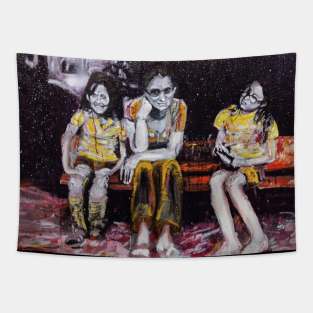 Mother with two girls Tapestry