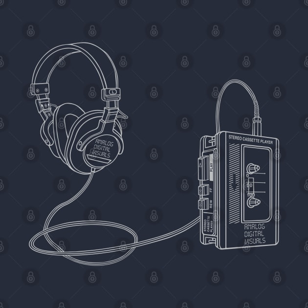 Portable Tape Player (Gray Lines) Analog / Music by Analog Digital Visuals