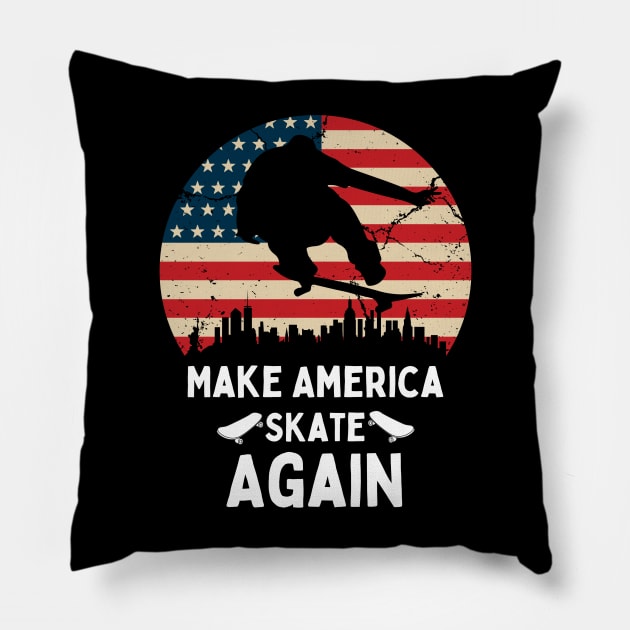 Make America Skate Again Pillow by ChasingTees