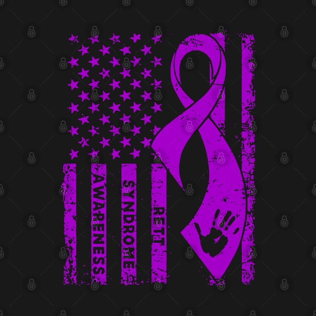 Rett Syndrome Awareness Flag Ribbon by KHANH HUYEN