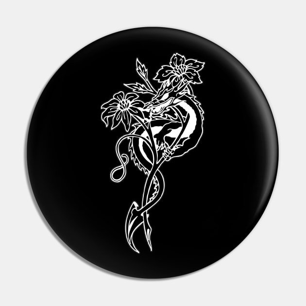 Dragon and Rose Pin by Nuletto