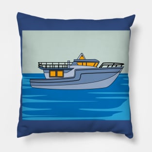 Ships In The Middle Of The Lake Ocean Pillow