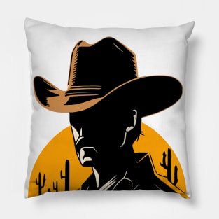 Western Silhouette- Cowboy Pillow