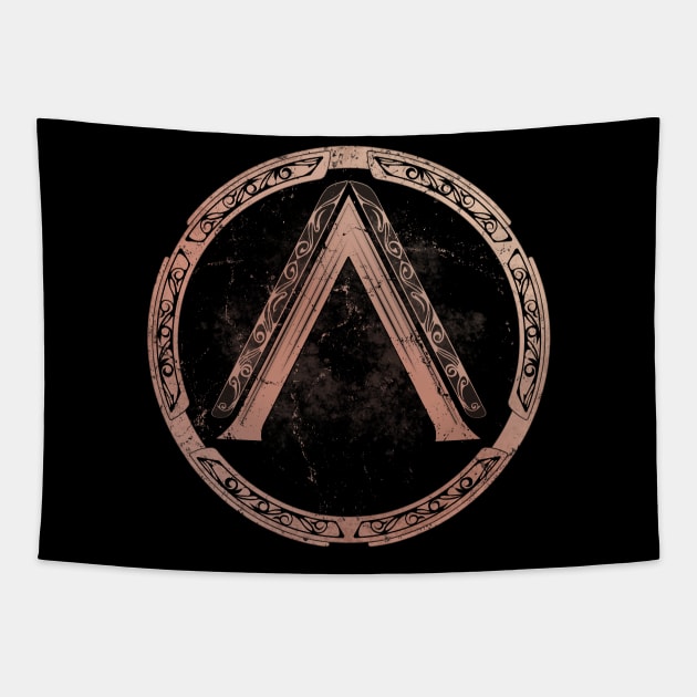 Sparta Lambda Symbol Tapestry by NicGrayTees