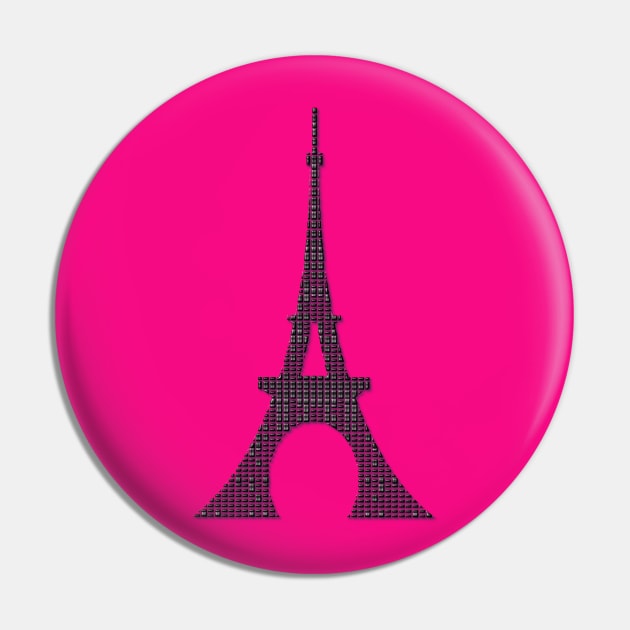 Eiffel Tower - Tiled Grid Design Pin by PatrioTEEism