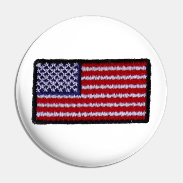 Embroidery American Flag Sticker Pin by anacarminda