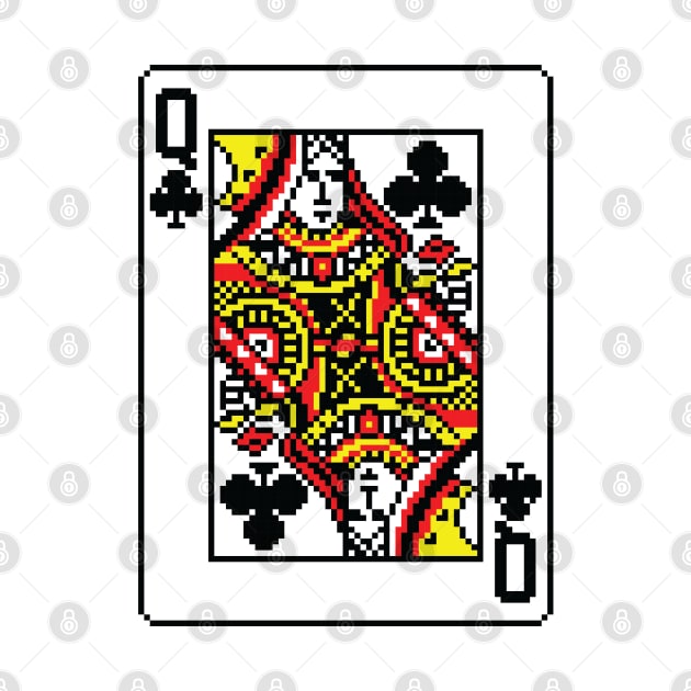 Queen of Clubs Pixel Art by inotyler