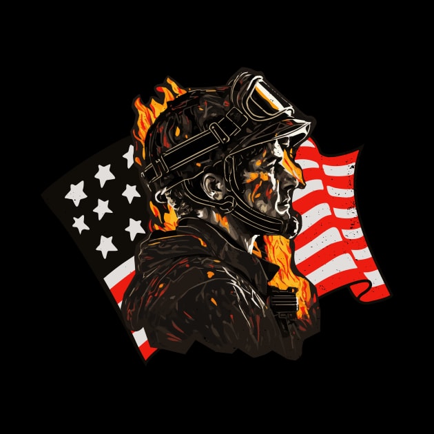 American Firefighter USA Fire Department by Foxxy Merch